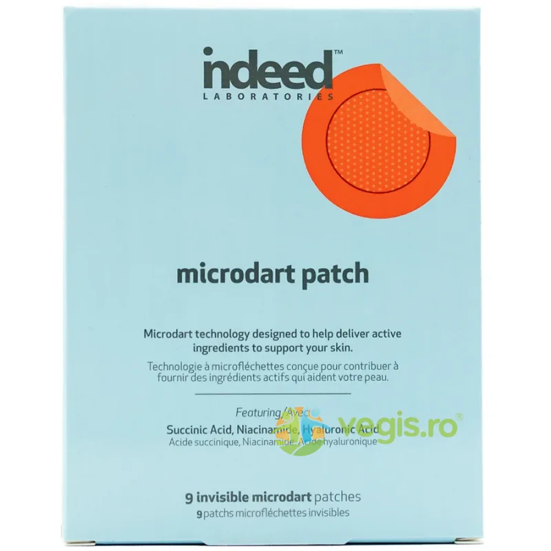 Plasturi Invizibili Anti-Acnee cu Acid Succinic, Niacinamida si Acid Hialuronic Microdart Patch 9buc Indeed Laboratories — preț și oferte
