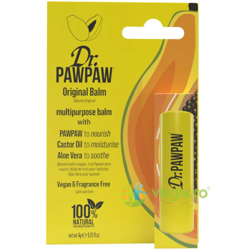 Balsam Stick Multifunctional cu Pawpaw, Ulei de Ricin si Aloe Vera Original Balm 4g DR PAWPAW — preț și oferte