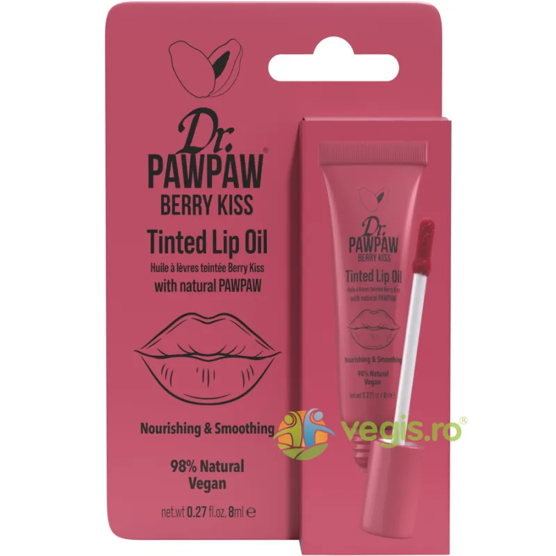 Ulei de Buze Colorat Hranitor cu Extract de Papaya Berry Kiss 8ml DR PAWPAW — preț și oferte