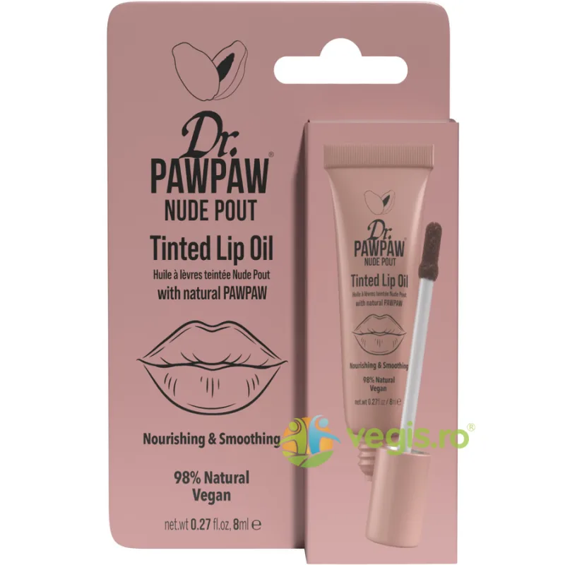 Ulei de Buze Colorat si Hranitor cu Extract de Papaya Nude Pout 8ml DR PAWPAW — preț și oferte