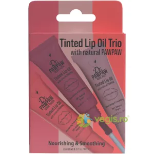 Set 3 Uleiuri de Buze Colorate si Hranitoare cu Extract de Papaya 3x8ml