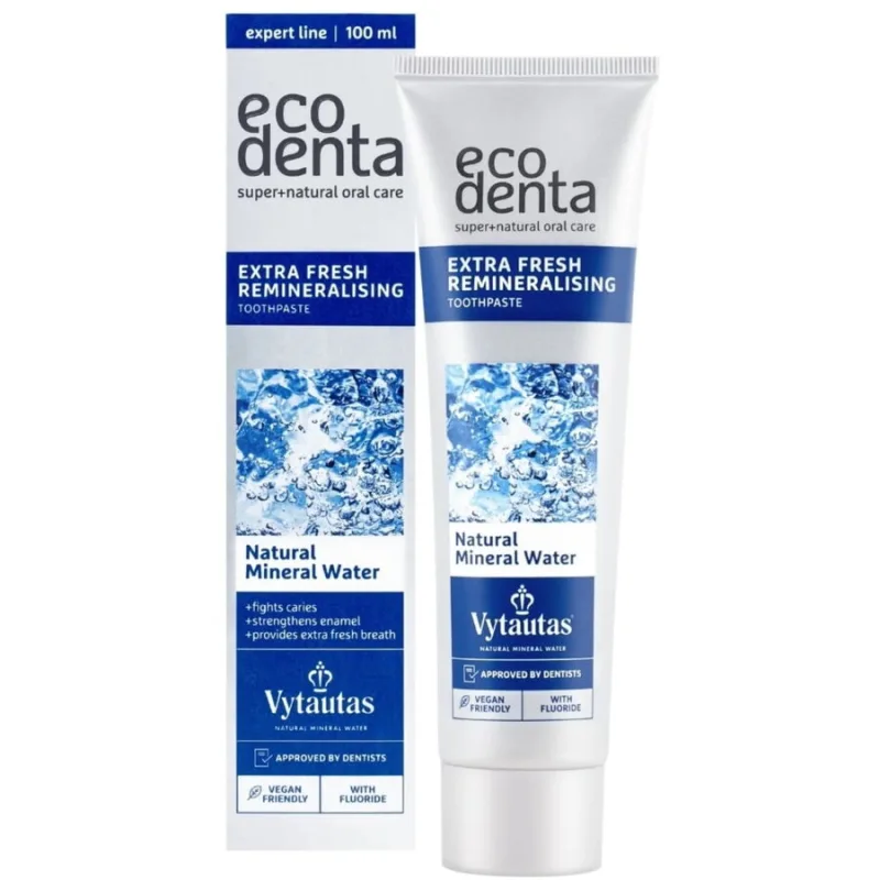 Pasta de Dinti Remineralizanta Extra Fresh cu Apa Minerala Vytautas 100ml ECODENTA — preț și oferte