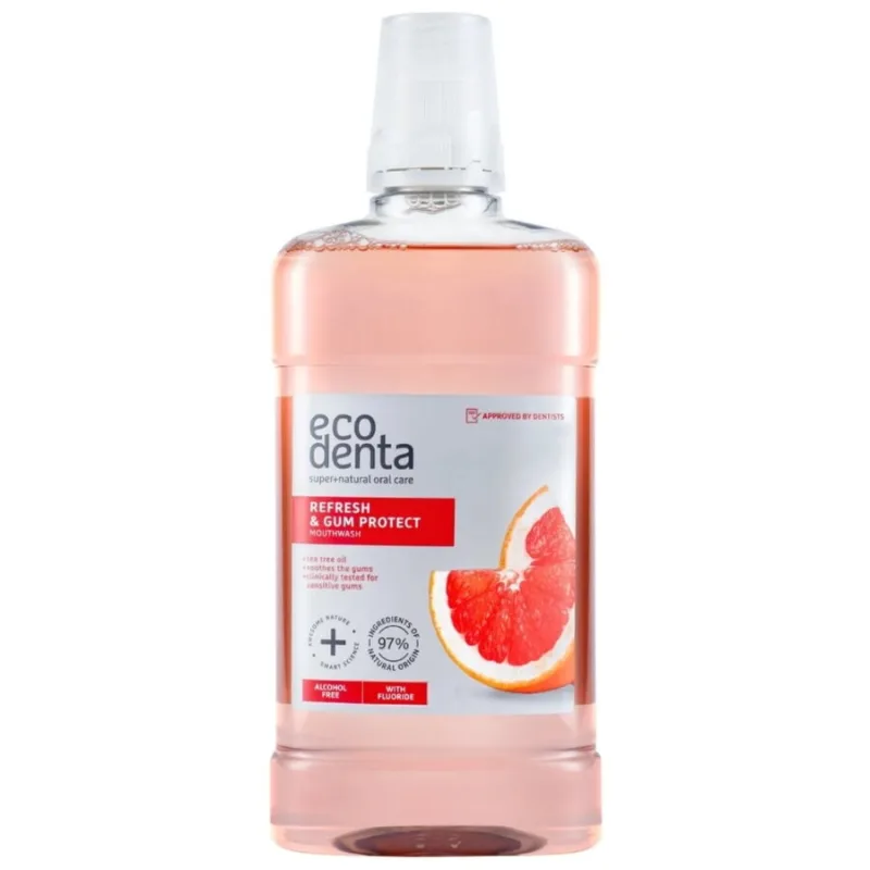 Apa de Gura pentru Protectia Gingiilor cu Ulei de Tea Tree Refresh&Gum Protect 500ml ECODENTA — preț și oferte