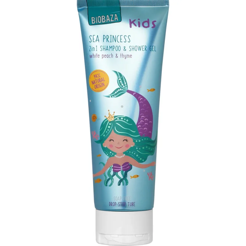 Sampon si Gel de Dus pentru Copii cu Ulei de Cimbru si Parfum de Piersica Alba Sea Princess 250ml BIOBAZA — preț și oferte