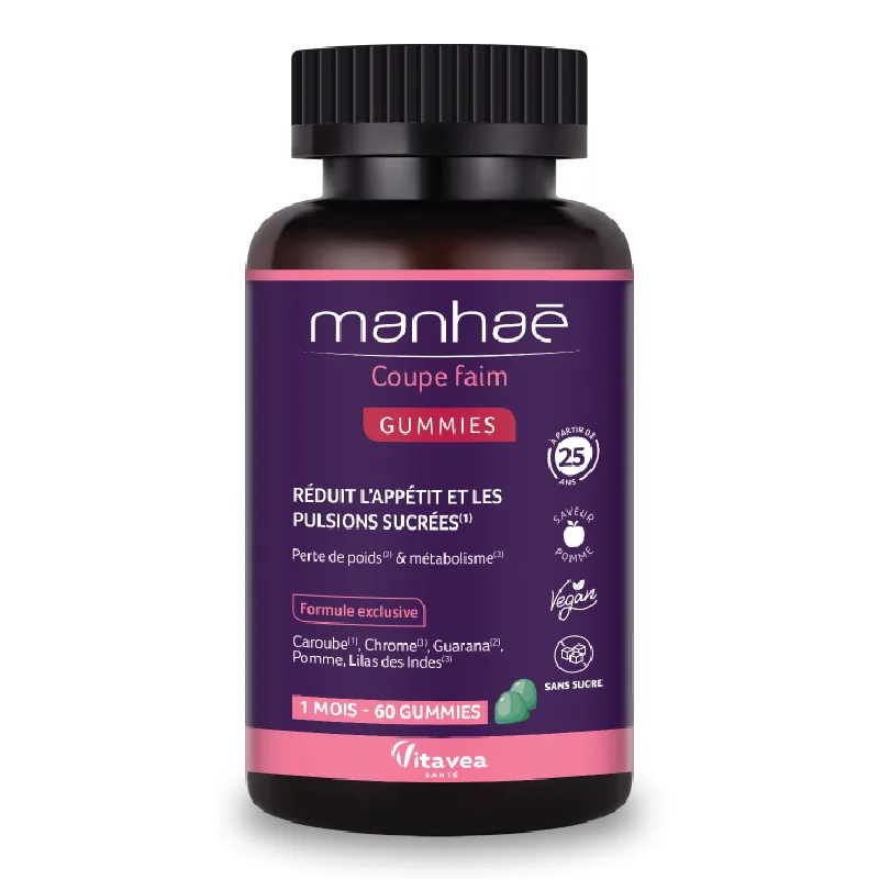 Coupe faim Gummies, 60 jeleuri gumate, Manhae — preț și oferte