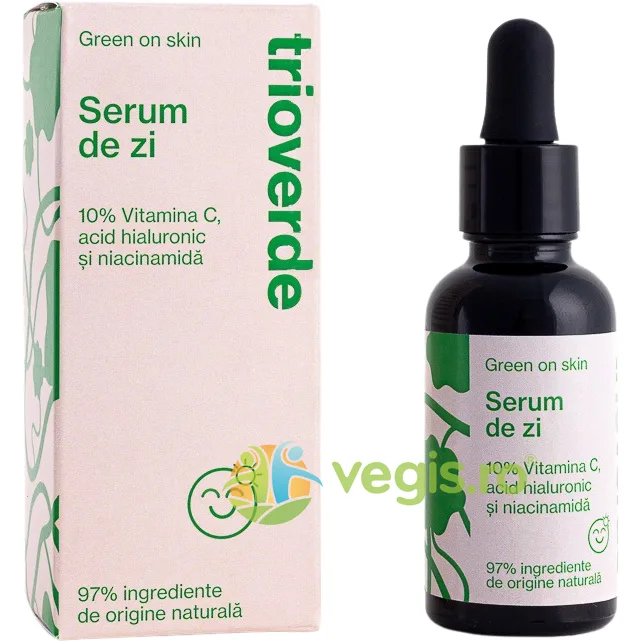 Ser de Zi cu 10% Vitamina C Lipozomala, Acid Hialuronic si Niacinamida 30ml TRIO VERDE — preț și oferte