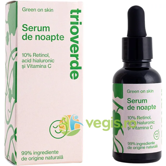 Ser de Noapte cu 10% Retinol, Acid Hialuronic si Vitamina C Lipozomala 30ml TRIO VERDE — preț și oferte