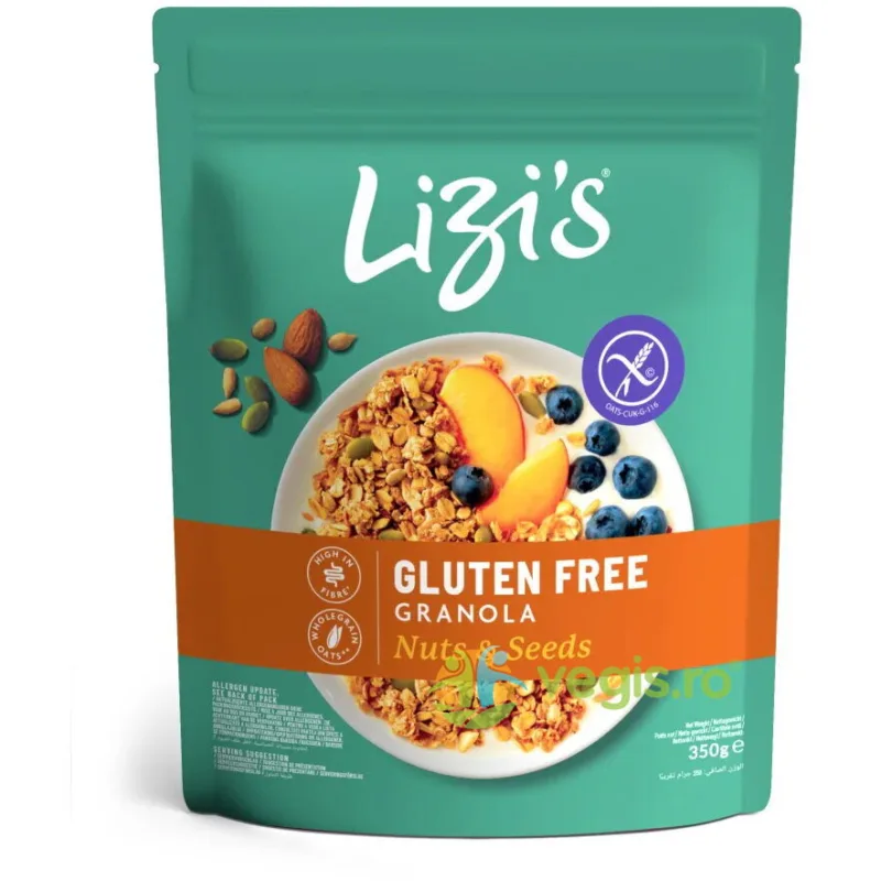 Granola cu Fulgi de Ovaz, Nuci si Seminte fara Gluten 400g LIZI'S — preț și oferte