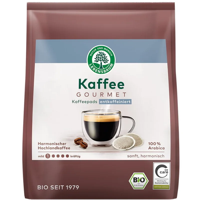 Paduri de Cafea Cremoasa Decofeinizata Ecologica/Bio 18x7g LEBENSBAUM — preț și oferte