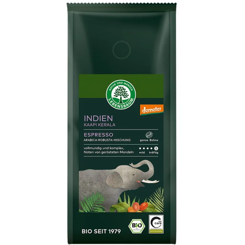 Cafea Espresso Boabe India Kaapi Kerala Ecologica/Bio 250g LEBENSBAUM — preț și oferte