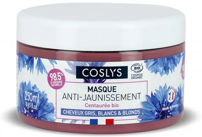 Masca bio anti-ingalbenire par alb gri sau blond cu extract de albastrele, 250ml, Coslys — preț și oferte