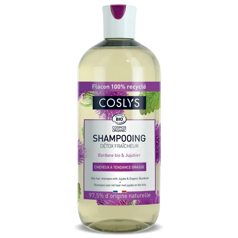 Sampon Bio Ingrijire Par Gras, cu Extract de Jujube si Brusture Format Mare 500ml COSLYS — preț și oferte