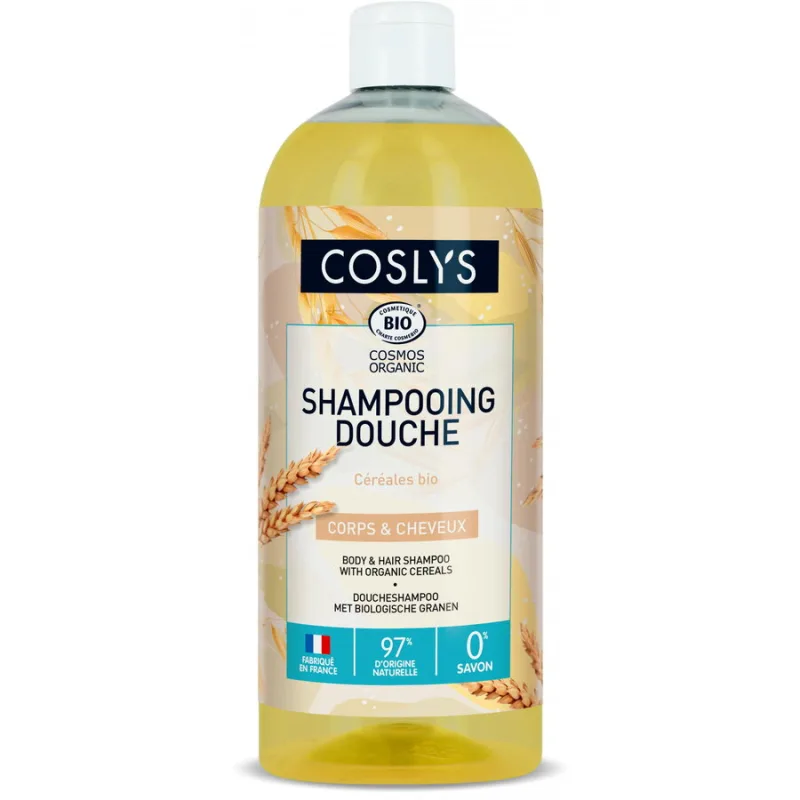 Gel de Dus si Sampon Bio cu Cereale Format Mare 1L COSLYS — preț și oferte