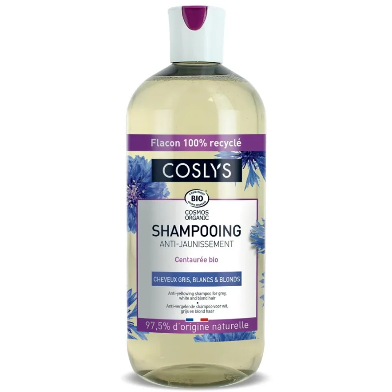 Sampon Bio Anti Ingalbenire pentru Par Alb, Gri sau Blond cu Extract de Albastrele 500ml COSLYS — preț și oferte