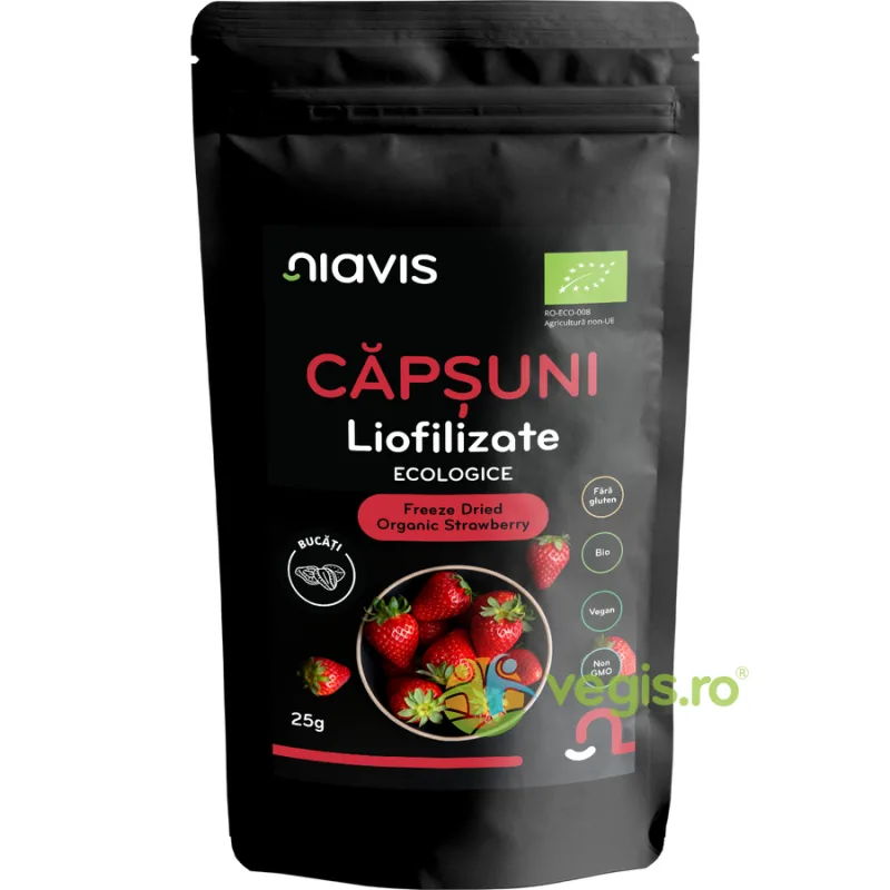 Capsuni Liofilizate Bucati Ecologice/Bio 25g NIAVIS — preț și oferte