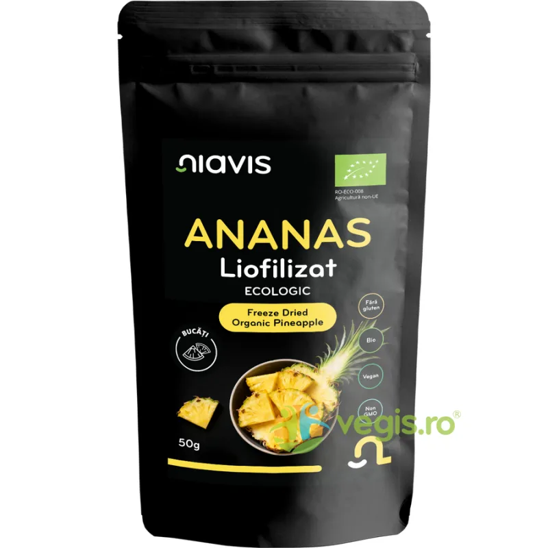 Ananas Liofilizat Bucati Ecologic/Bio 50g NIAVIS — preț și oferte