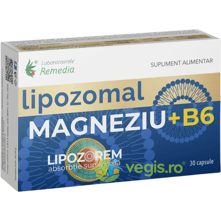 Lipozomal Magneziu + B6 30cps REMEDIA — preț și oferte