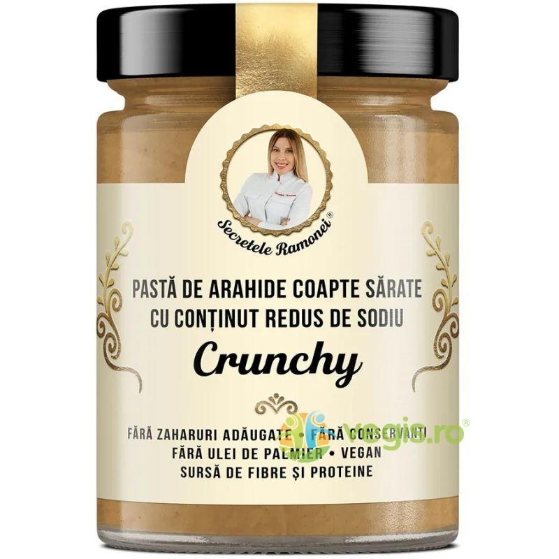 Pasta de Arahide Coapte Sarate cu Continut Redus de Sodiu Crunchy Secretele Ramonei 350g REMEDIA — preț și oferte