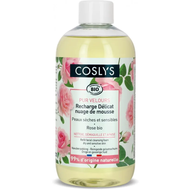 Spuma Bio pentru Curatare Ten Uscat si Sensibil cu Trandafiri (Rezerva) 300ml COSLYS — preț și oferte