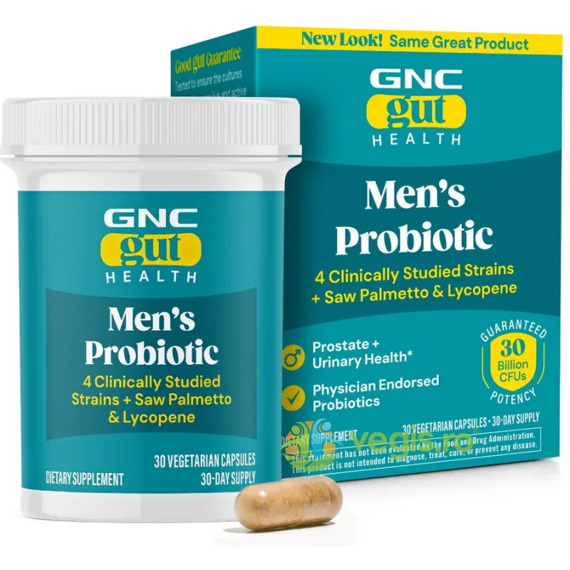 Probiotic pentru Barbati Lab4 Studiat Clinic 30 Miliarde UFC Culturi Vii cu Saw Palmetto si Lycopene 30cps GNC — preț și oferte