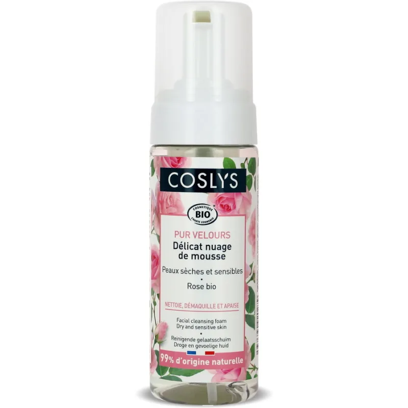 Spuma Bio de Curatare pentru Ten Uscat si Sensibil cu Trandafiri fara Sapun 150ml COSLYS — preț și oferte