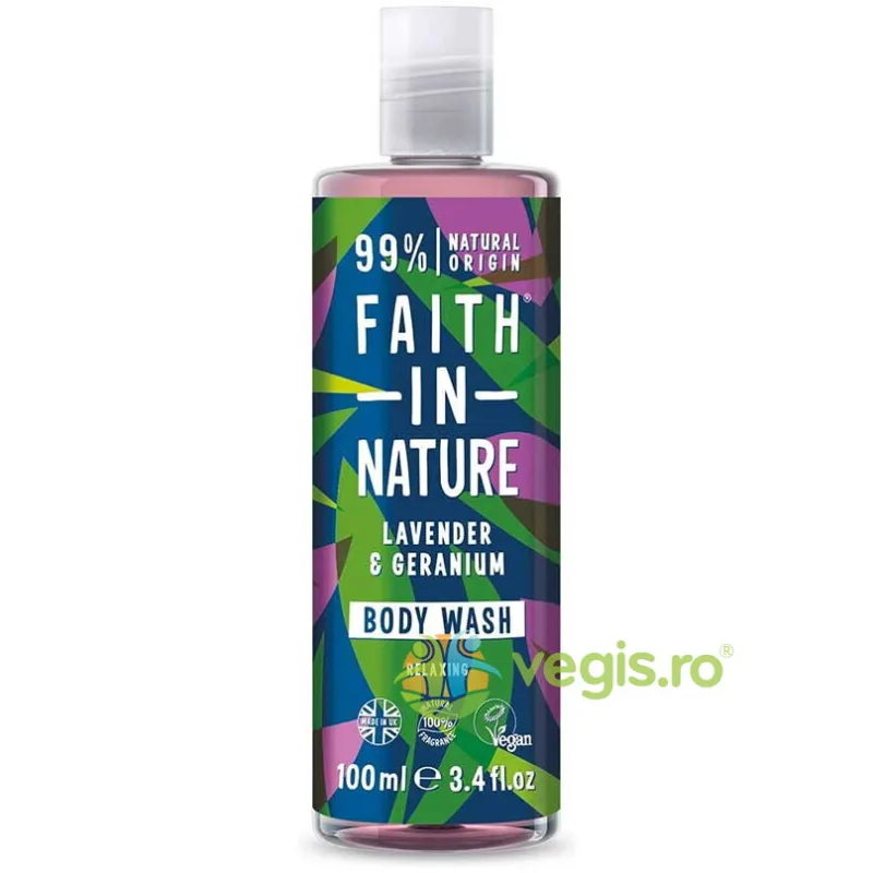 Gel de Dus Natural Relaxant cu Lavanda si Muscata 100ml FAITH IN NATURE — preț și oferte