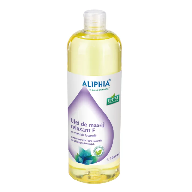 Ulei de masaj relaxant F cu miros de lavanda, 1000ml, Aliphia — preț și oferte