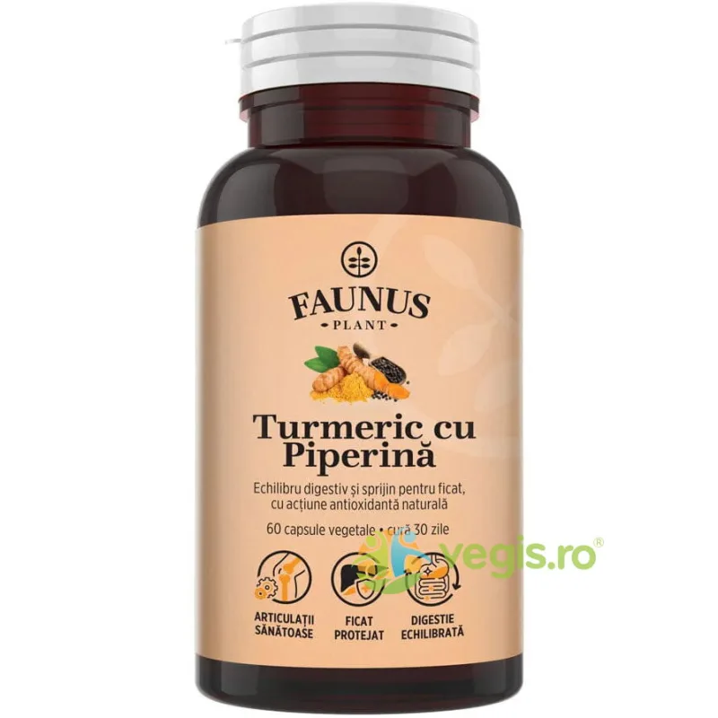 Turmeric cu Piperina 60cps FAUNUS PLANT — preț și oferte
