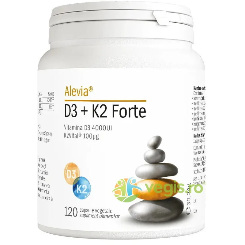 Vitamina D3 + K2 Forte 120cps vegetale ALEVIA — preț și oferte