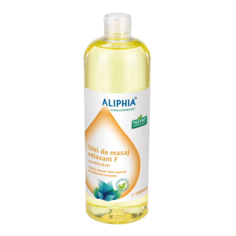 Ulei de masaj relaxant F cu miros de tei, 1000ml, Aliphia — preț și oferte