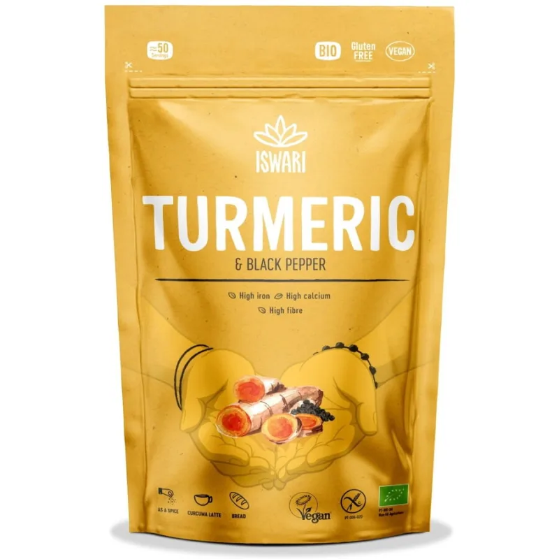 Pulbere Functionala din Turmeric si Piper Negru fara Gluten Ecologica/Bio 150g ISWARI — preț și oferte