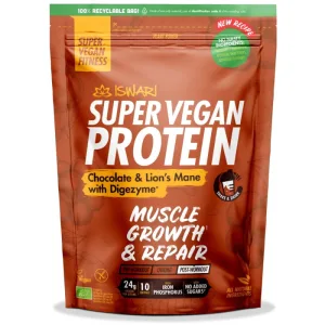 Proteina dupa Efort cu Ciocolata si Coama de Leu cu DigeZyme fara Gluten Ecologica/Bio 400g