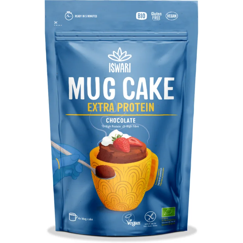 Prajitura cu Ciocolata si Extra Proteine sub Forma de Pulbere fara Gluten Ecologica/Bio 200g ISWARI — preț și oferte