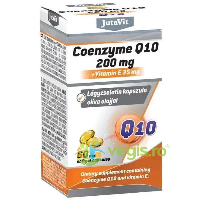 Coenzima Q10 200mg + Vitamina E 35mg 60cps moi JUTAVIT — preț și oferte