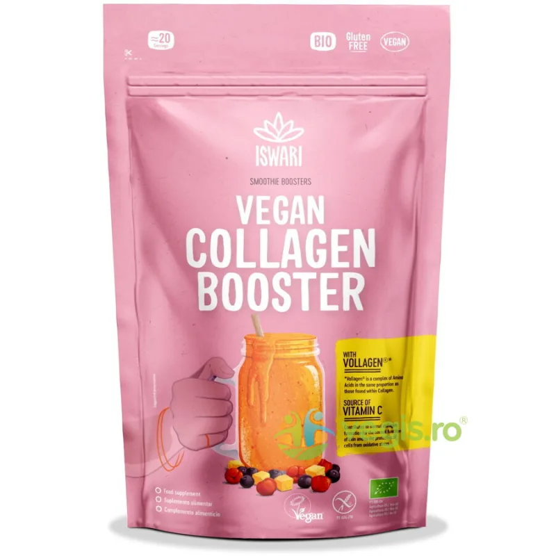 Smoothie Booster pentru Sustinerea Productiei de Colagen fara Gluten Ecologic/Bio 100g ISWARI — preț și oferte