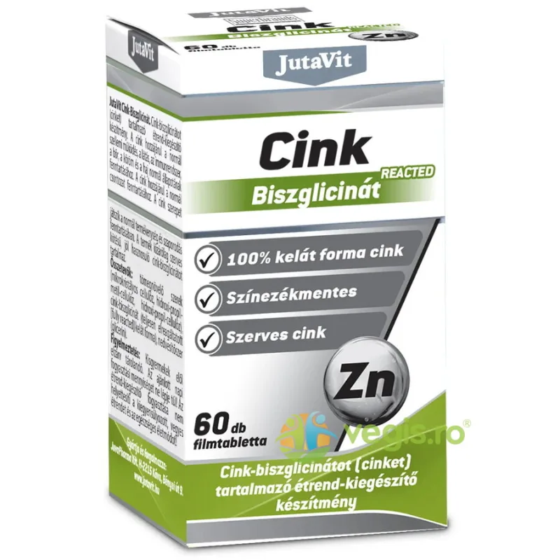 Bisglicinat de Zinc 25mg 60tb JUTAVIT — preț și oferte