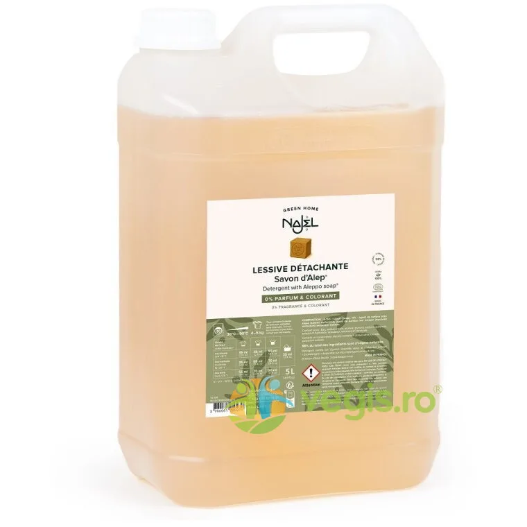 Detergent pentru Rufe cu Sapun de Alep, fara Parfum, Eco 5L NAJEL — preț și oferte