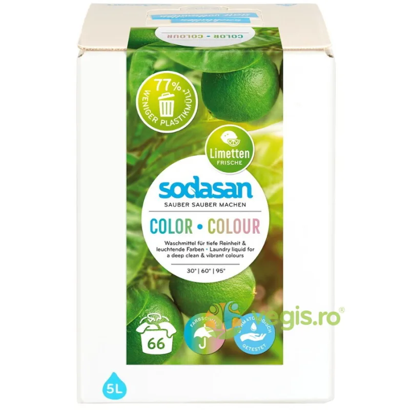 Detergent Lichid pentru Rufe Colorate Bag-in-Box 5L Sodasan — preț și oferte