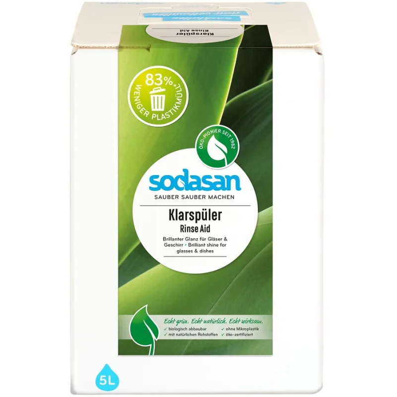 Solutie de Clatire pentru Masina de Spalat Vase Bag-in-Box 5L Sodasan — preț și oferte
