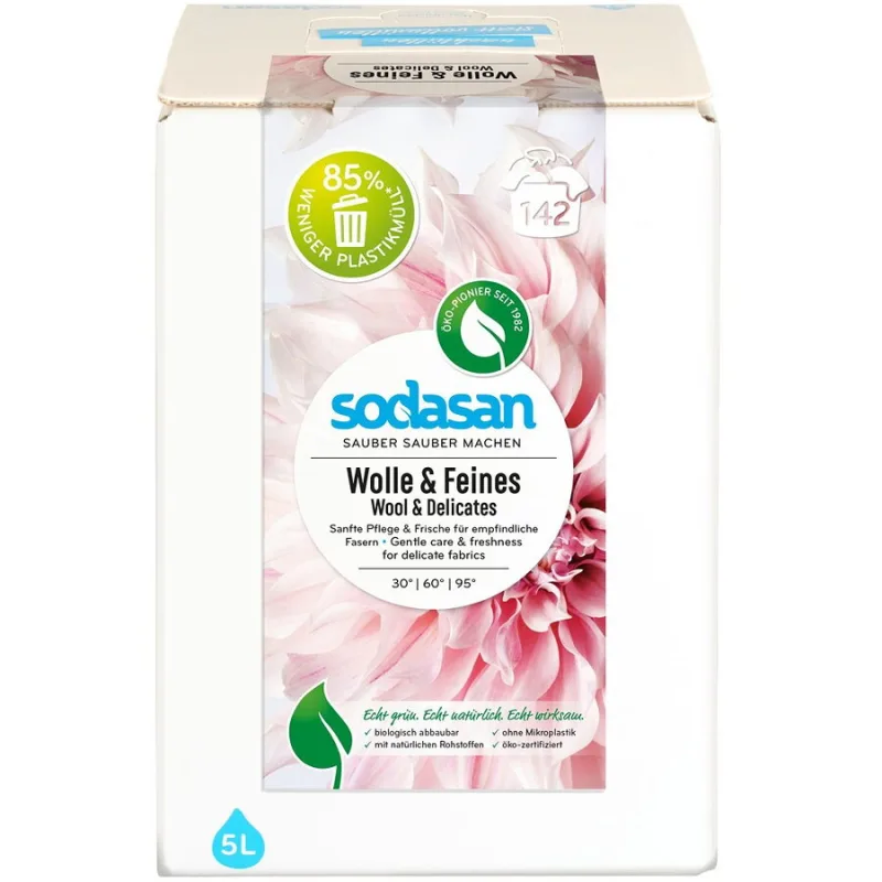 Detergent Lichid pentru Lana si Rufe Delicate Bag-in-Box 5L Sodasan — preț și oferte