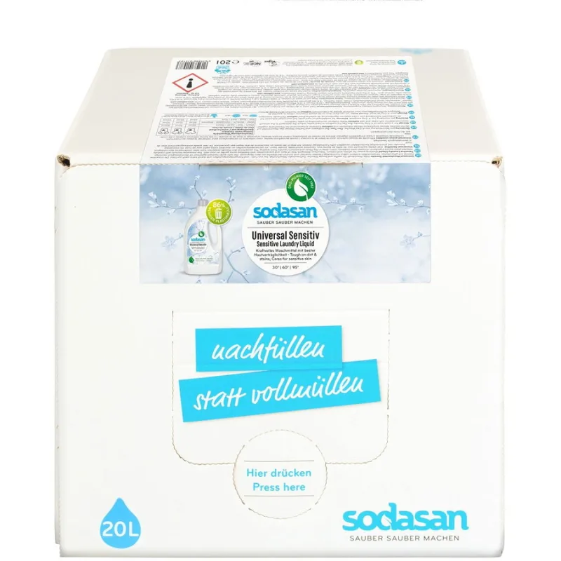 Detergent Lichid Universal Sensitiv Bag-in-Box 20L Sodasan — preț și oferte
