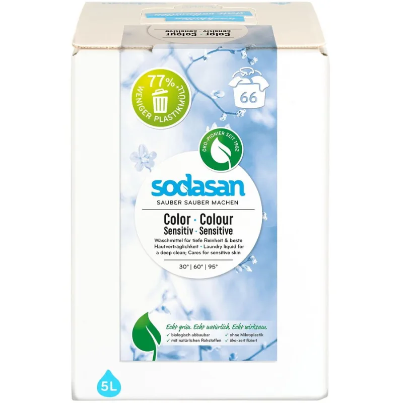 Detergent Lichid pentru Rufe Colorate Sensitiv 5L Sodasan — preț și oferte