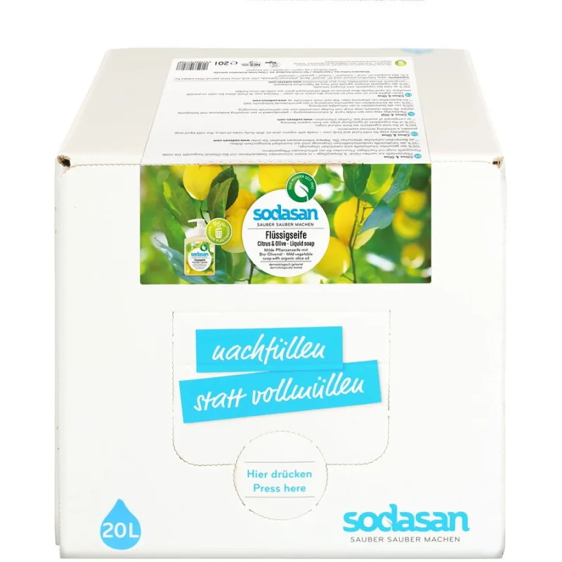 Sapun Lichid cu Lamaie si Masline Bag-in-Box 20L Sodasan — preț și oferte