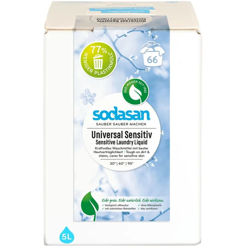 Detergent Lichid Universal Sensitiv Bag-in-Box 5L Sodasan — preț și oferte