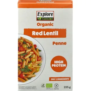 Paste Penne Proteice din Linte Rosie fara Gluten Ecologice/Bio 225g
