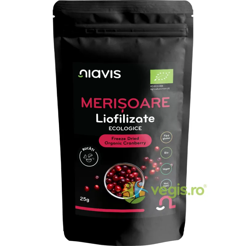 Merisoare Liofilizate Bucati Ecologice/Bio 25g NIAVIS — preț și oferte