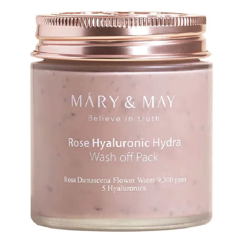 Masca tip wash-off cu extract de trandafir si acid hialuronic Rose Hyaluronic Hydra, 125g, Mary and May — preț și oferte