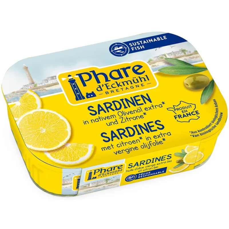 Sardine in Ulei de Masline Extravirgin cu Lamaie 135g PHARE — preț și oferte