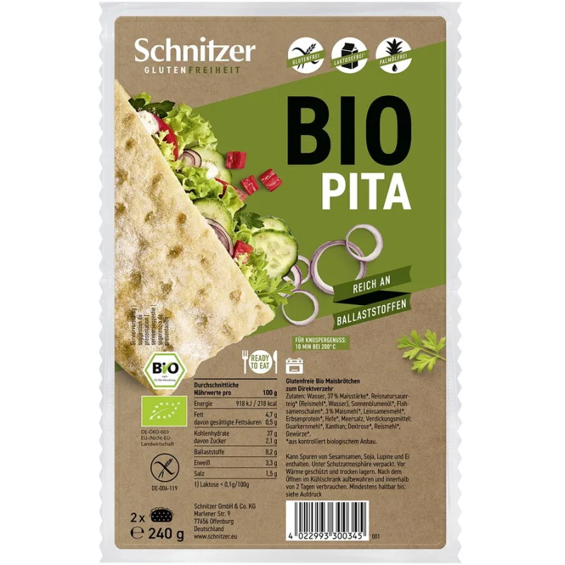 Pita fara Gluten Ecologica/Bio 240g SCHNITZER — preț și oferte