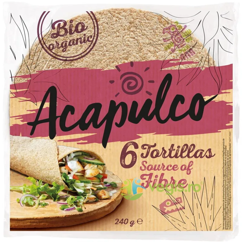 Lipii Tortilla cu Tarate de Grau Ecologice/Bio 240g ACAPULCO — preț și oferte